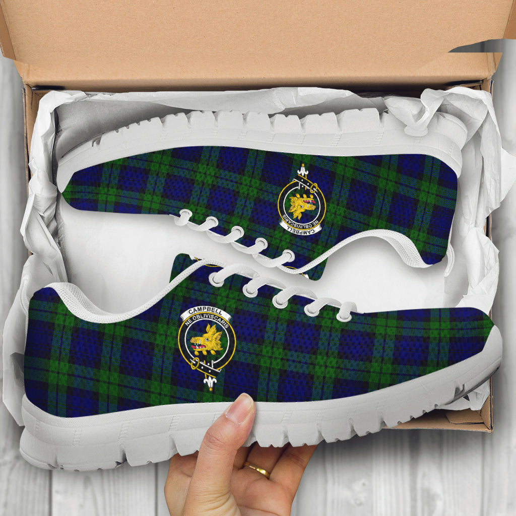 Campbell Tartan Sneakers with Family Crest - Tartan Vibes Clothing