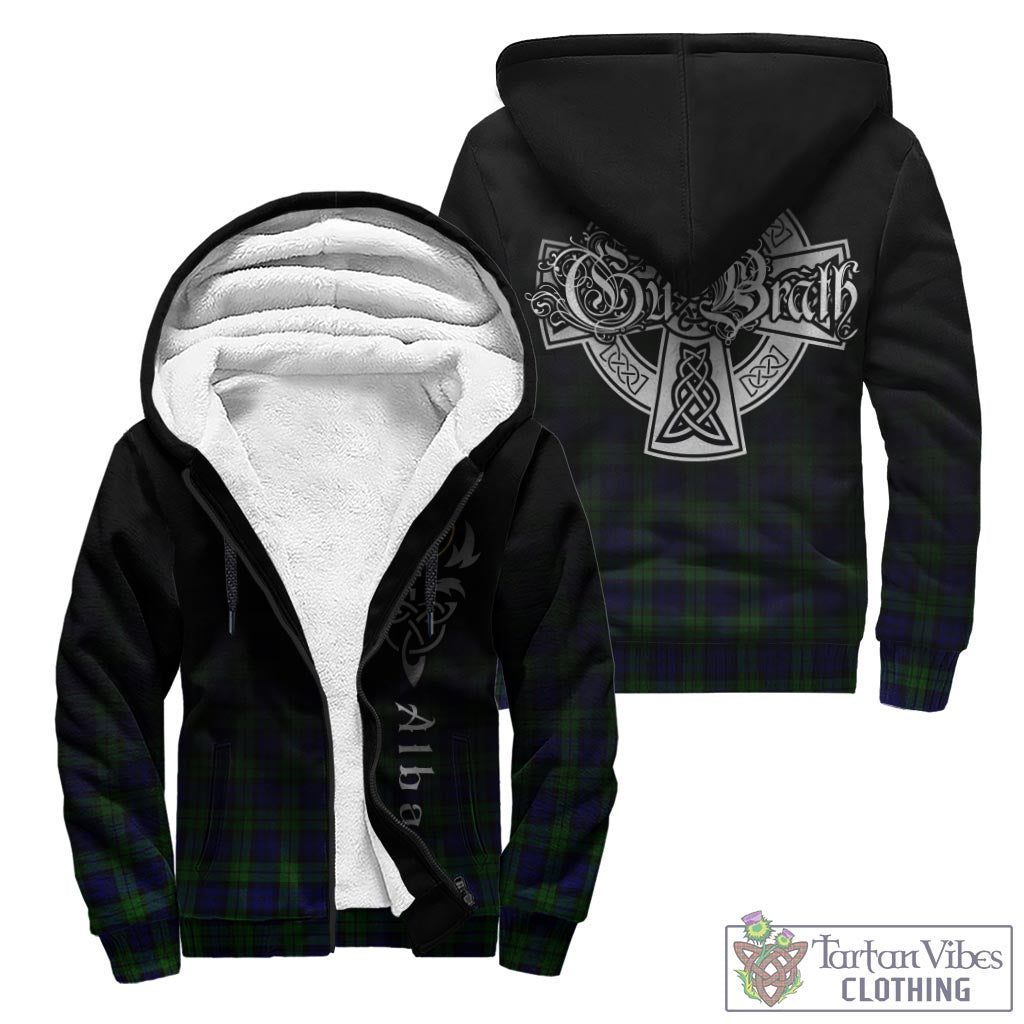 Tartan Vibes Clothing Campbell Modern Tartan Sherpa Hoodie Featuring Alba Gu Brath Family Crest Celtic Inspired