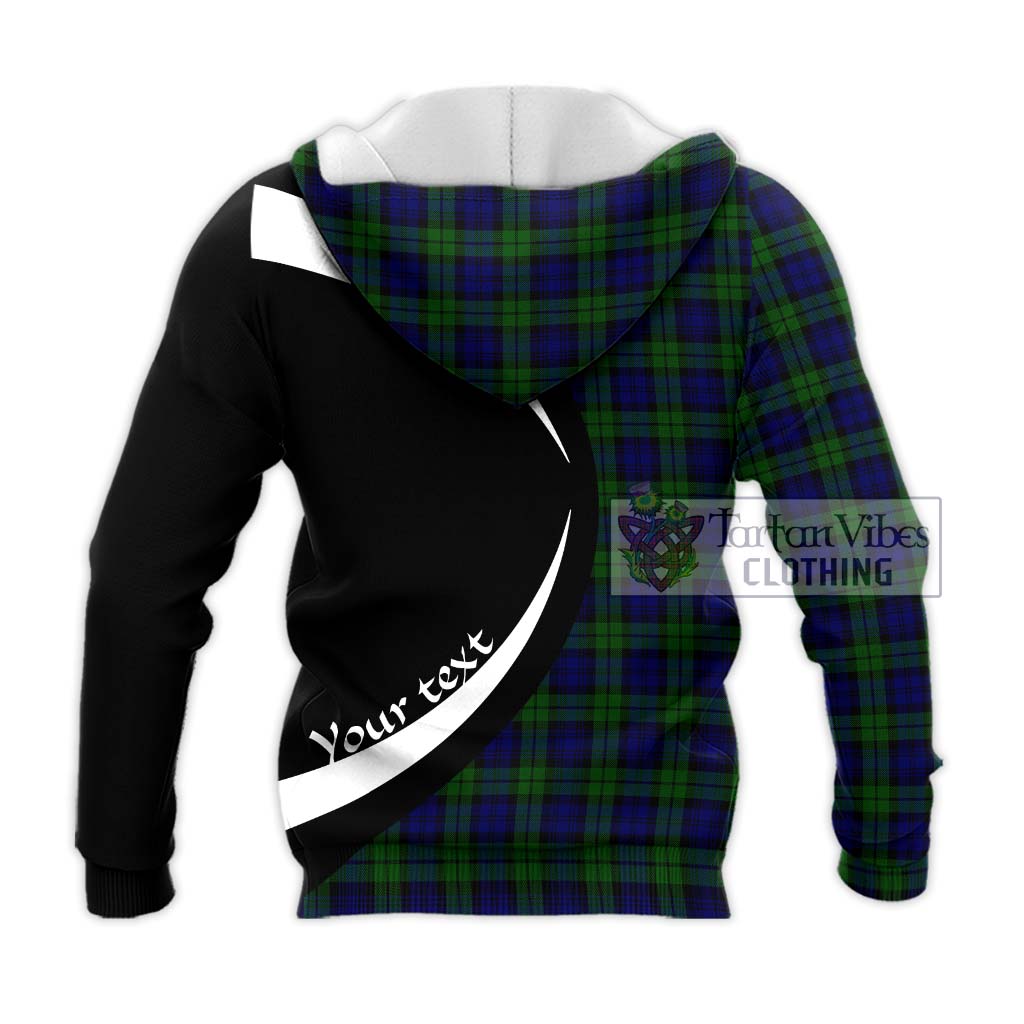 Campbell Tartan Knitted Hoodie with Family Crest Circle Style - Tartan Vibes Clothing