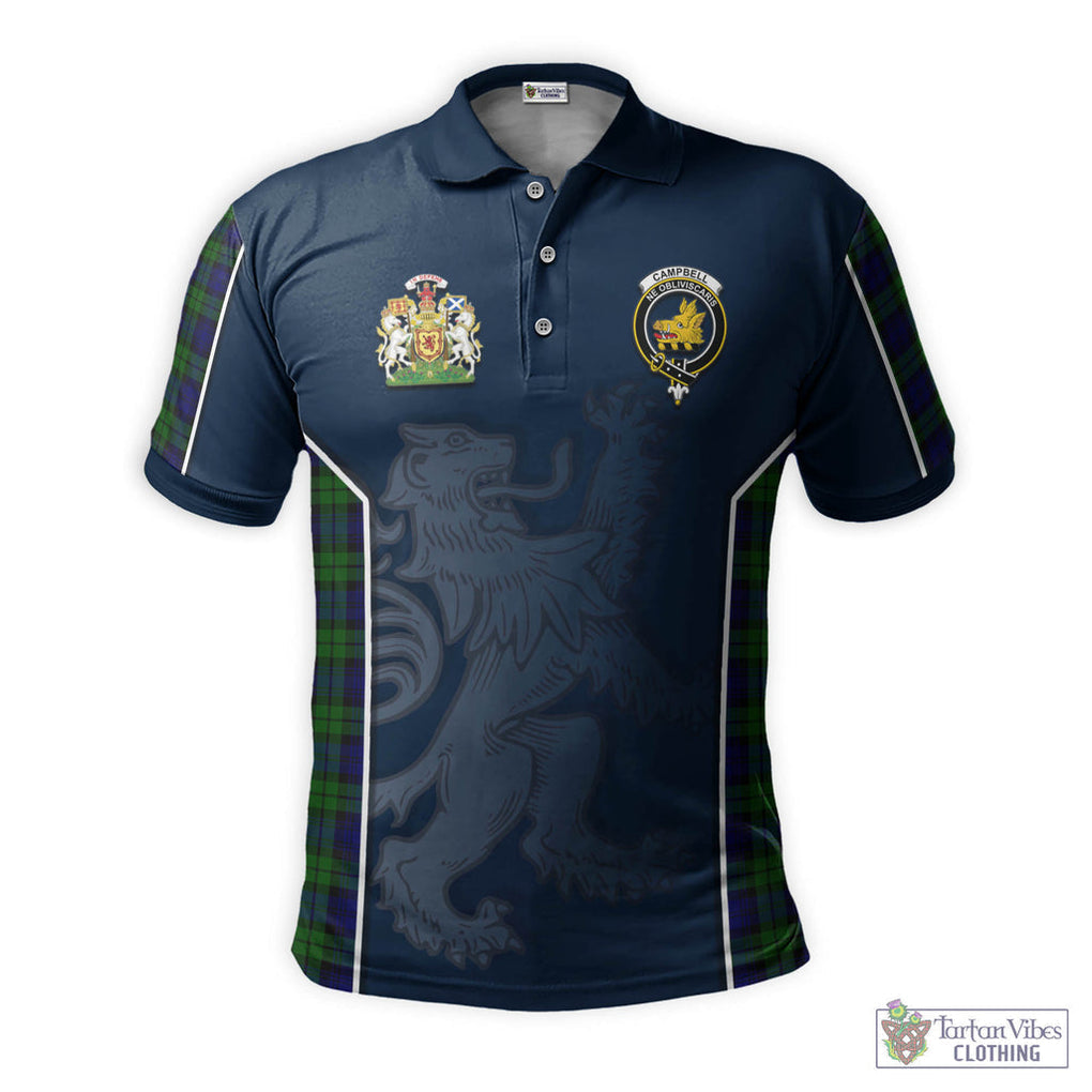 Tartan Vibes Clothing Campbell Modern Tartan Men's Polo Shirt with Family Crest and Lion Rampant Vibes Sport Style