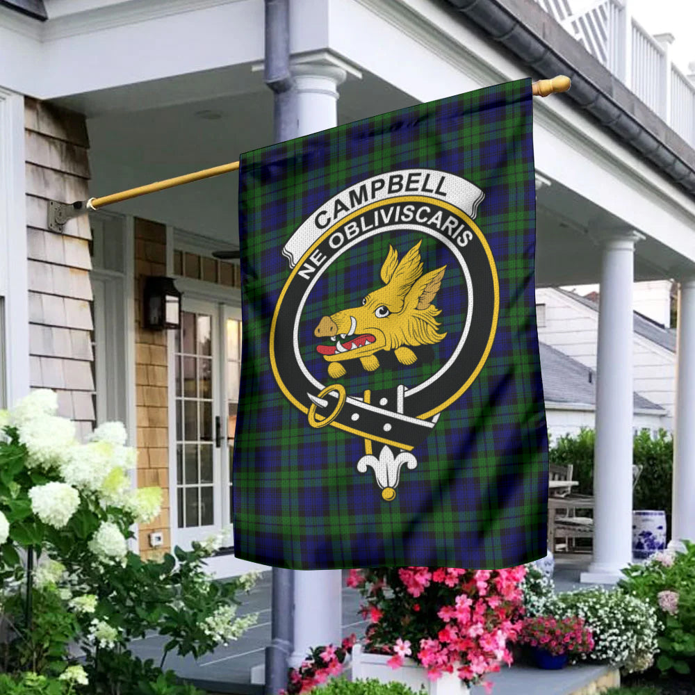 Campbell Tartan Flag with Family Crest - Tartan Vibes Clothing