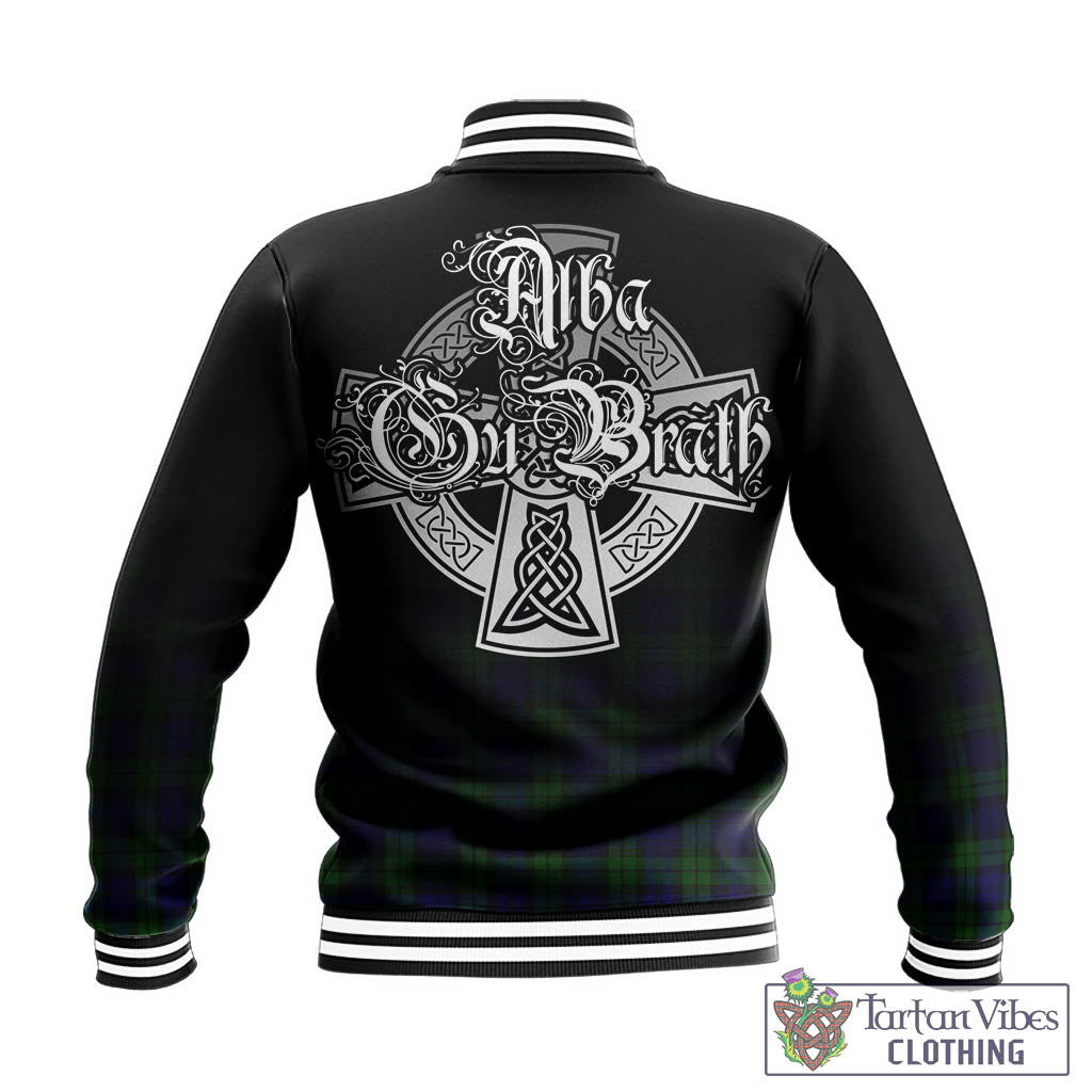 Tartan Vibes Clothing Campbell Modern Tartan Baseball Jacket Featuring Alba Gu Brath Family Crest Celtic Inspired