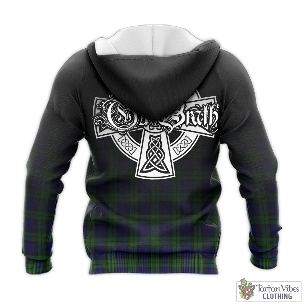 Tartan Vibes Clothing Campbell Modern Tartan Knitted Hoodie Featuring Alba Gu Brath Family Crest Celtic Inspired