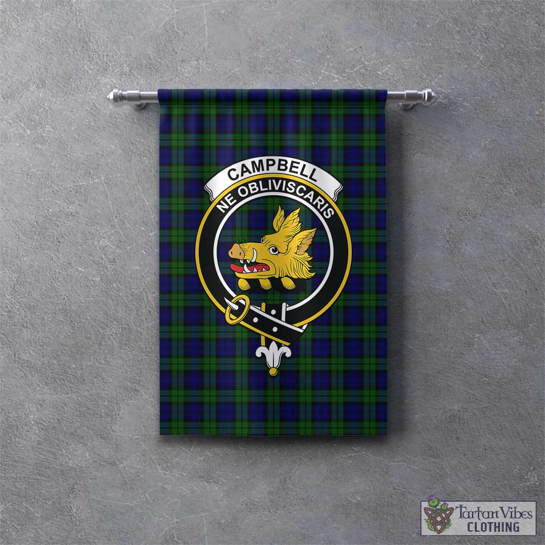 Tartan Vibes Clothing Campbell Modern Tartan Gonfalon, Tartan Banner with Family Crest