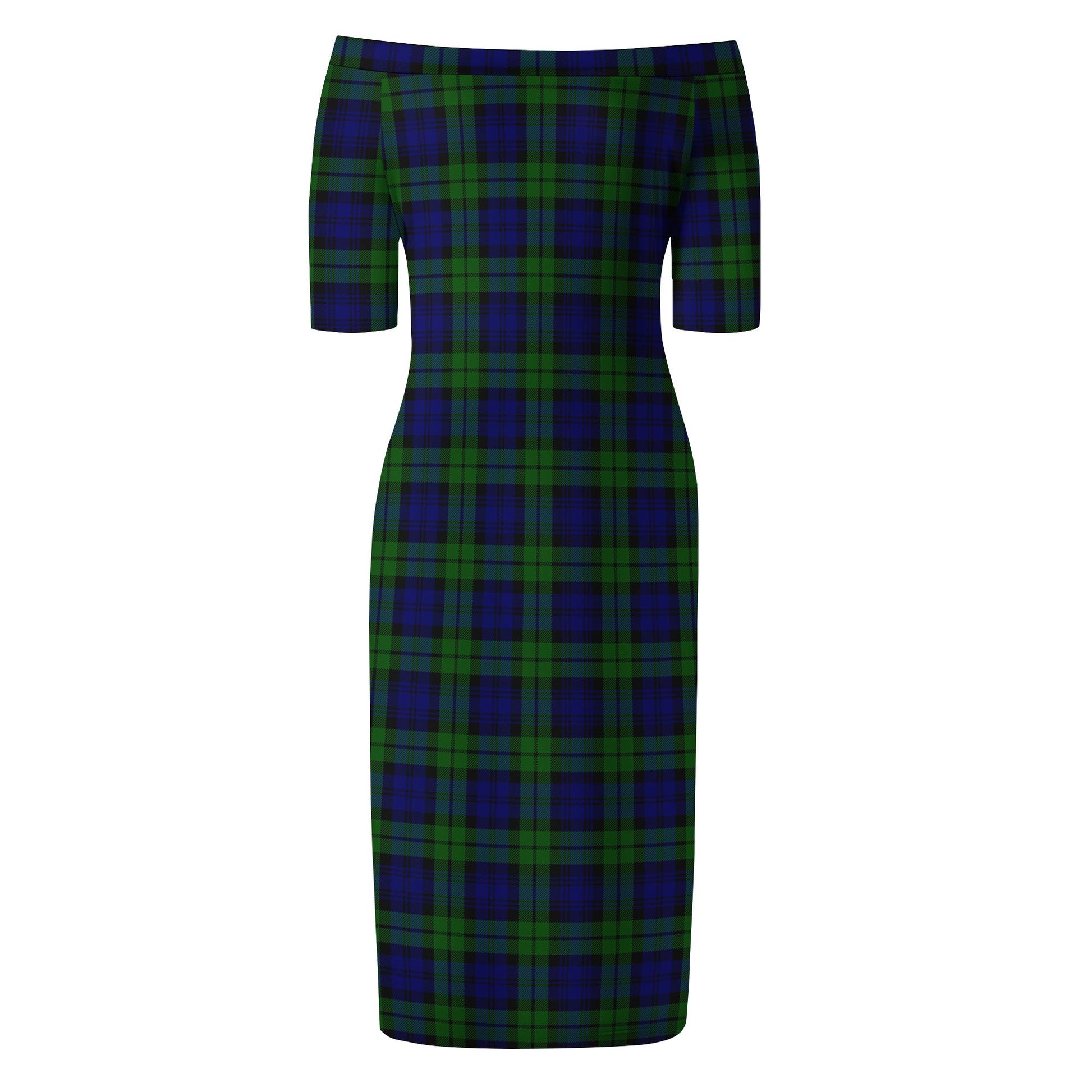 Campbell Modern Tartan Off Shoulder Lady Dress - Tartanvibesclothing