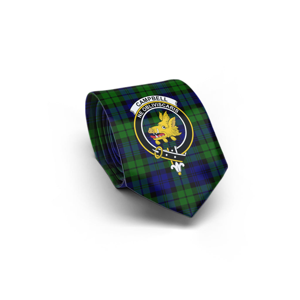 Campbell Tartan Classic Necktie with Family Crest - Tartan Vibes Clothing