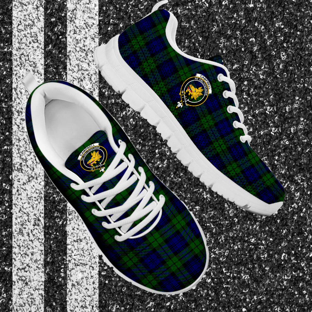 Campbell Tartan Sneakers with Family Crest - Tartan Vibes Clothing