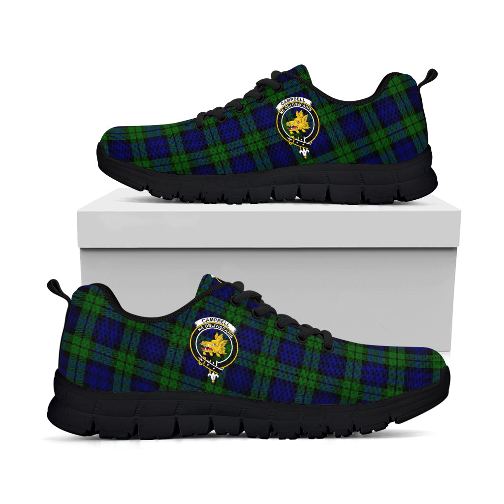 Campbell Tartan Sneakers with Family Crest - Tartan Vibes Clothing