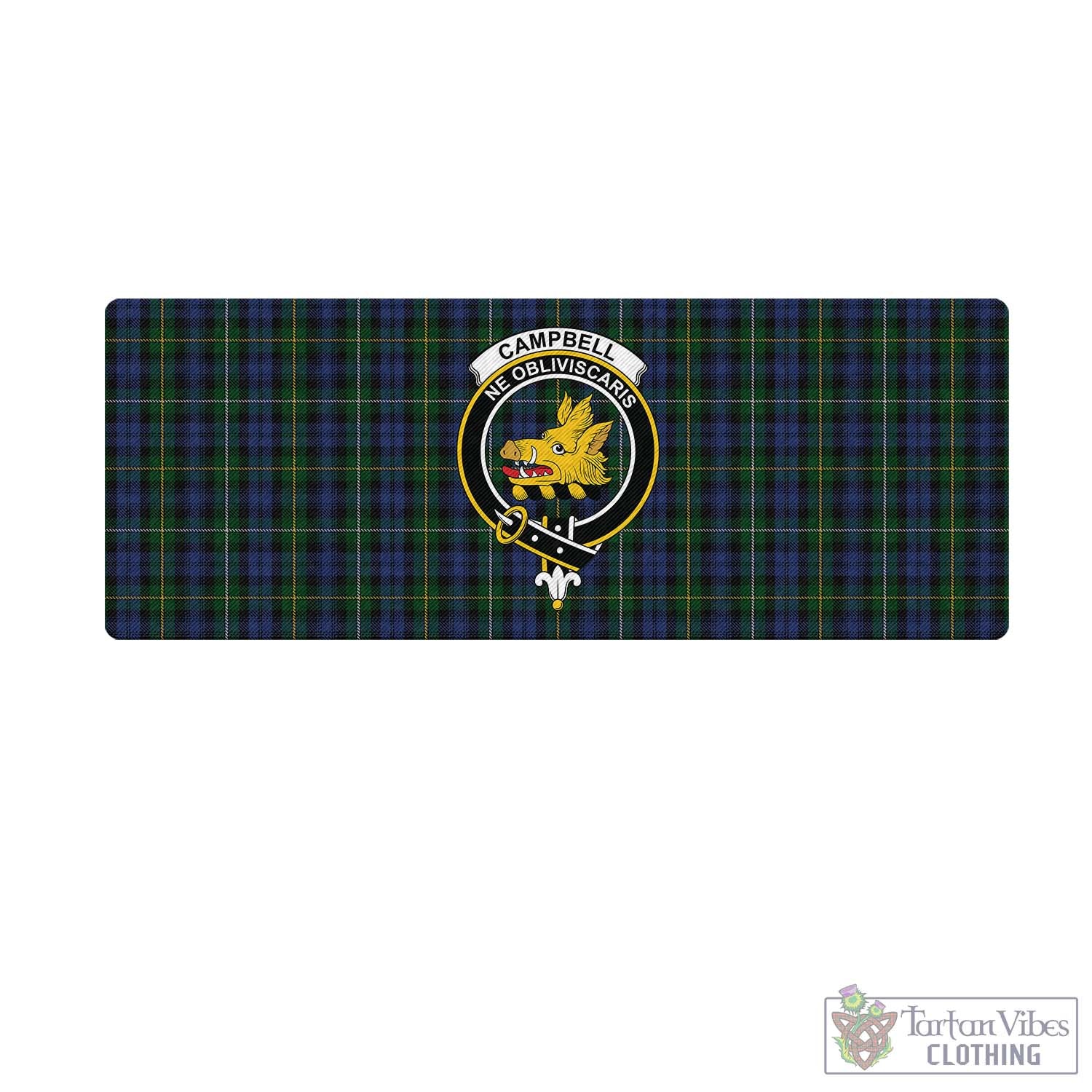 Tartan Vibes Clothing Campbell of Argyll #01 Tartan Mouse Pad with Family Crest