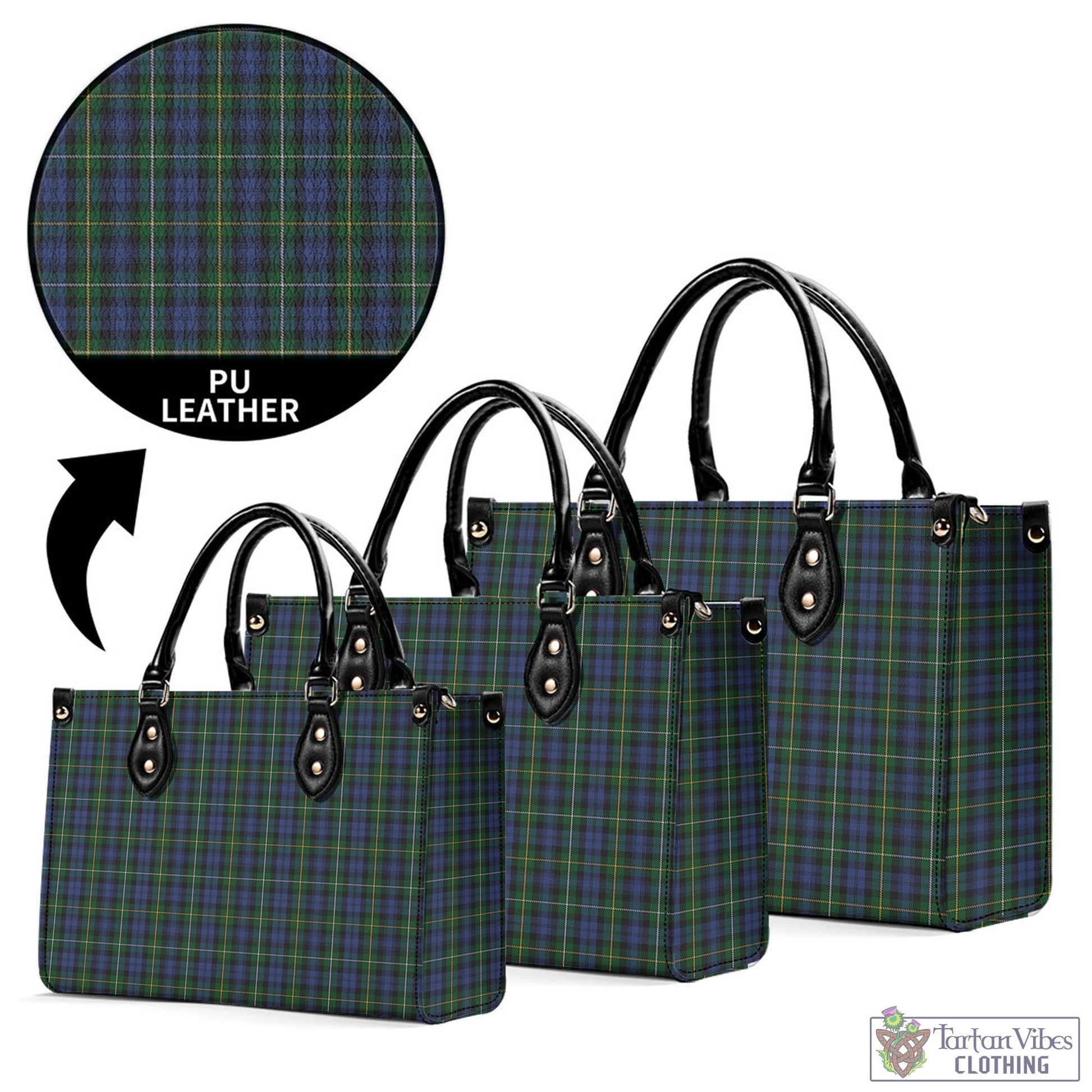 Tartan Vibes Clothing Campbell of Argyll #01 Tartan Luxury Leather Handbags