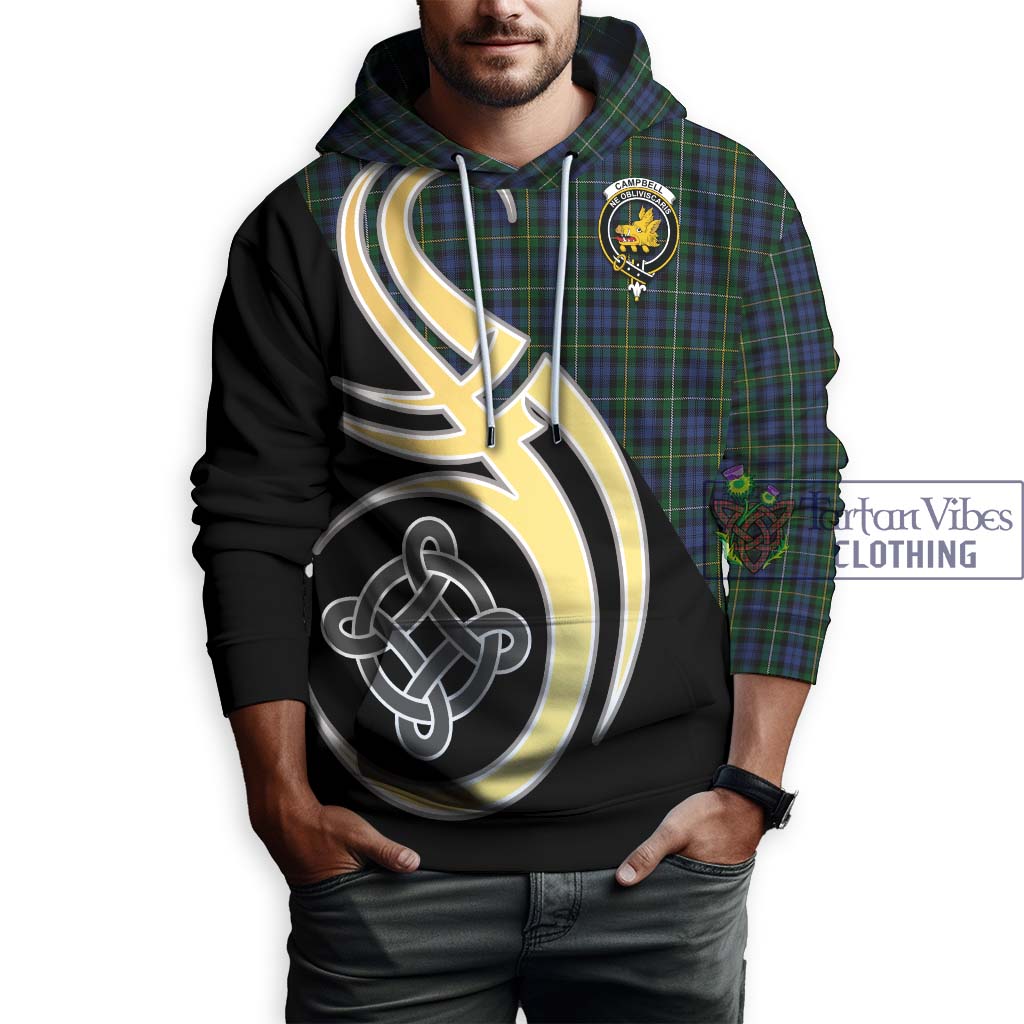 Campbell of Argyll 01 Tartan Hoodie with Family Crest and Celtic Symbol Style Zip Hoodie - Tartan Vibes Clothing