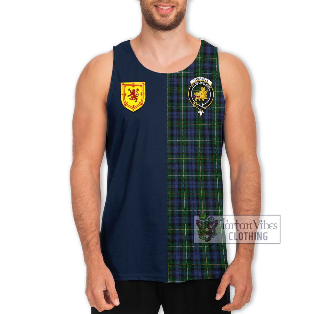 Tartan Vibes Clothing Campbell of Argyll 01 Tartan Men's Tank Top with Scottish Lion Royal Arm Half Style