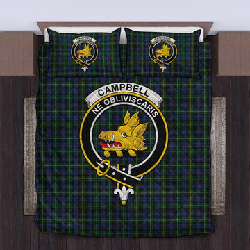 Campbell of Argyll #01 Tartan Quilt Bed Set with Family Crest