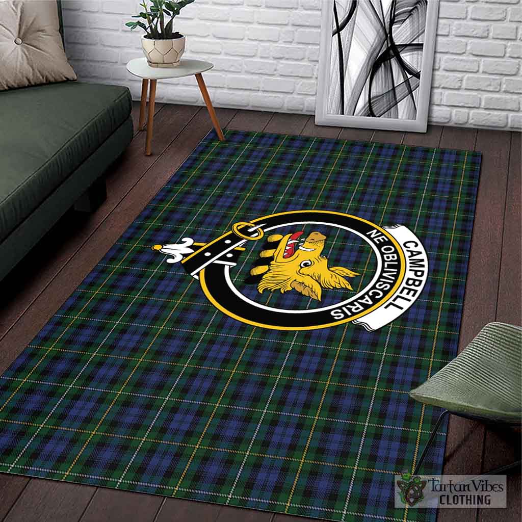 Tartan Vibes Clothing Campbell of Argyll 01 Tartan Area Rug with Family Crest