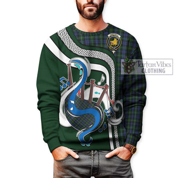 Campbell of Argyll 01 Tartan Sweatshirt with Epic Bagpipe Style