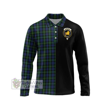 Campbell of Argyll 01 Tartan Long Sleeve Polo Shirt with Family Crest and Half Of Me Style