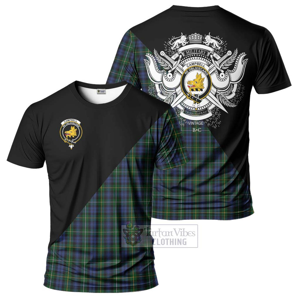 Campbell of Argyll 01 Tartan T-Shirt with Family Crest and Military Logo Style Kid's Shirt - Tartanvibesclothing Shop