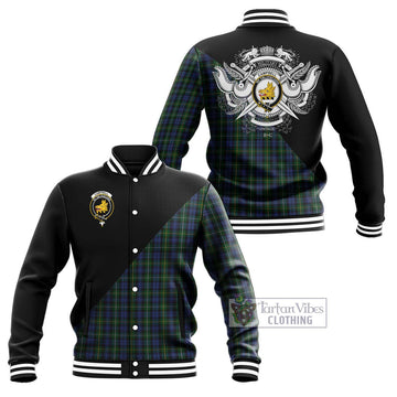 Campbell of Argyll 01 Tartan Baseball Jacket with Family Crest and Military Logo Style