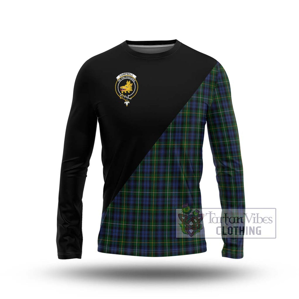 Campbell of Argyll 01 Tartan Long Sleeve T-Shirt with Family Crest and Military Logo Style Unisex - Tartanvibesclothing Shop