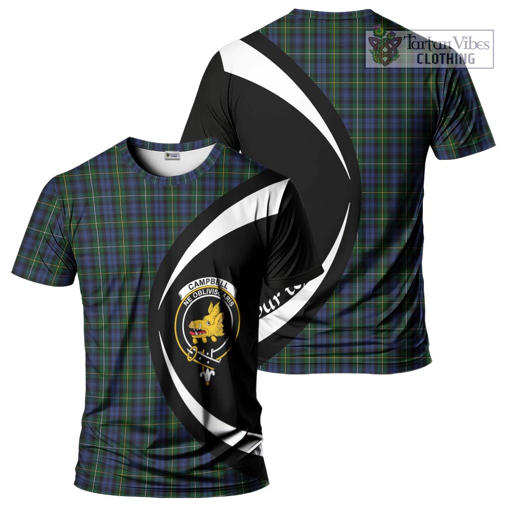 Tartan Vibes Clothing Campbell of Argyll 01 Tartan T-Shirt with Family Crest Circle Style