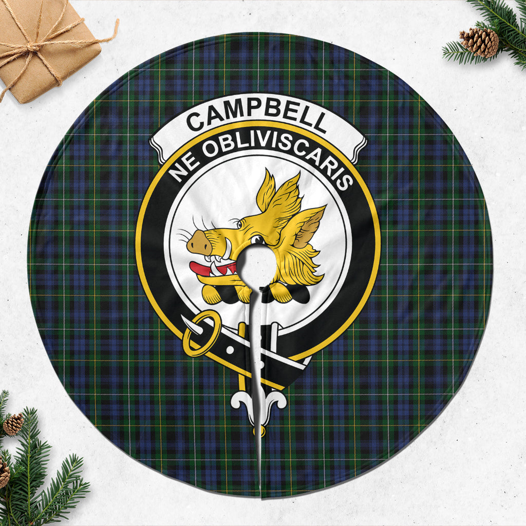 Campbell of Argyll #01 Tartan Christmas Tree Skirt with Family Crest - Tartanvibesclothing