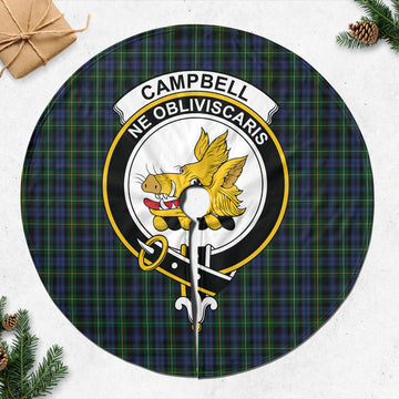 Campbell of Argyll #01 Tartan Christmas Tree Skirt with Family Crest