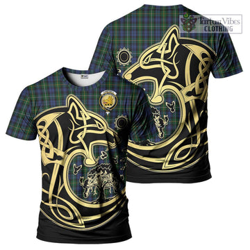 Campbell of Argyll 01 Tartan T-Shirt with Family Crest Celtic Wolf Style