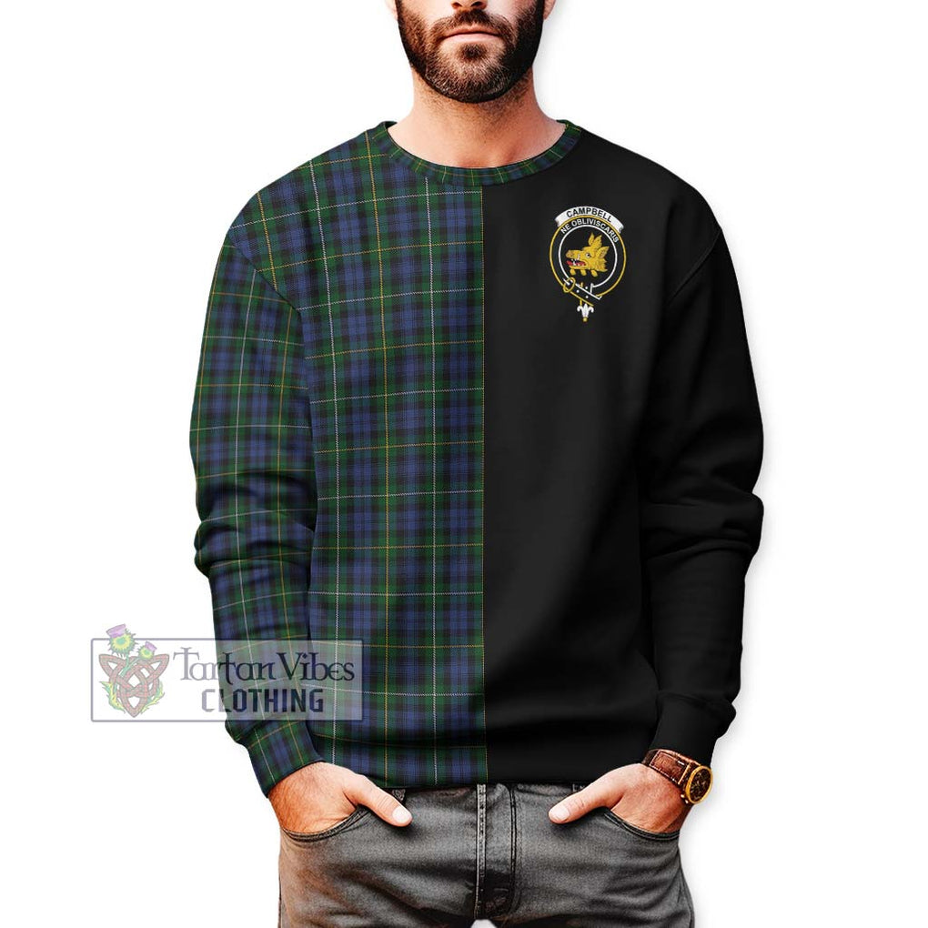 Campbell of Argyll 01 Tartan Sweatshirt with Family Crest and Half Of Me Style Unisex - Tartanvibesclothing Shop