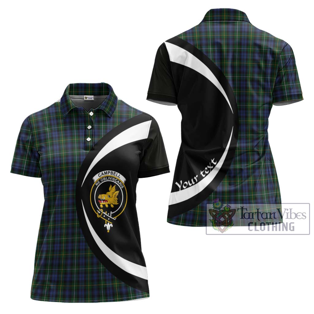 Campbell of Argyll 01 Tartan Women's Polo Shirt with Family Crest Circle Style Women - Tartan Vibes Clothing