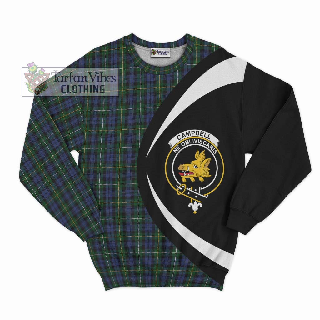 Campbell of Argyll 01 Tartan Sweatshirt with Family Crest Circle Style Unisex - Tartan Vibes Clothing