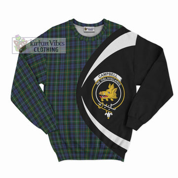 Campbell of Argyll 01 Tartan Sweatshirt with Family Crest Circle Style