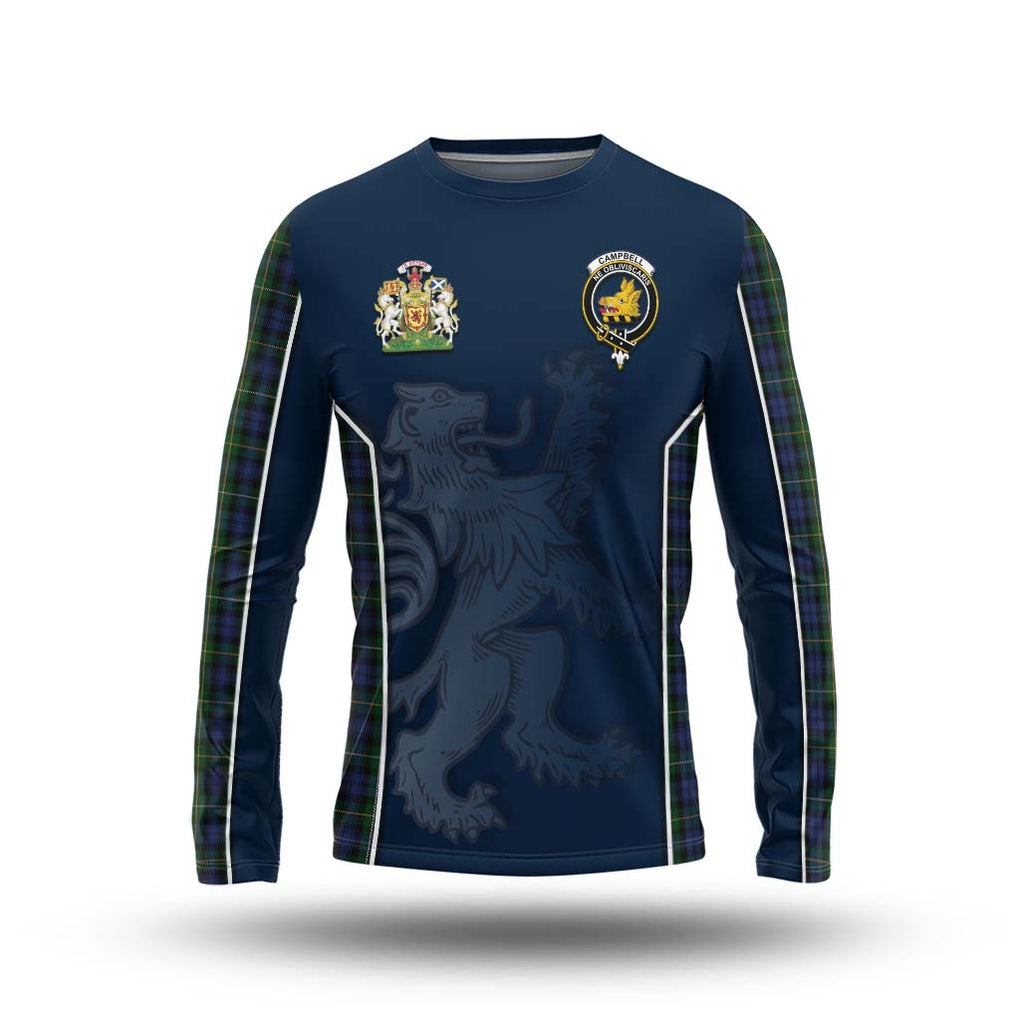 Campbell of Argyll 01 Tartan Long Sleeve T-Shirt with Family Crest and Lion Rampant Vibes Sport Style Unisex - Tartan Vibes Clothing