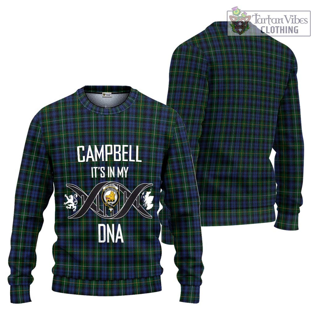 Campbell of Argyll 01 Tartan Knitted Sweater with Family Crest DNA In Me Style Unisex - Tartanvibesclothing Shop