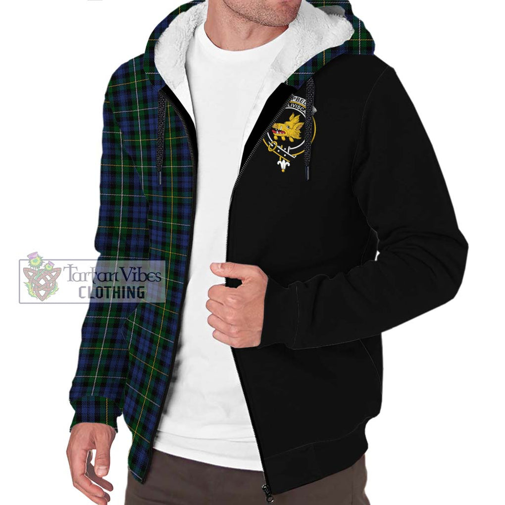 Campbell of Argyll 01 Tartan Sherpa Hoodie with Family Crest and Half Of Me Style Unisex S - Tartanvibesclothing Shop