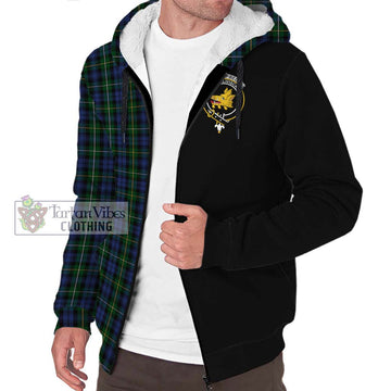 Campbell of Argyll 01 Tartan Sherpa Hoodie with Family Crest and Half Of Me Style