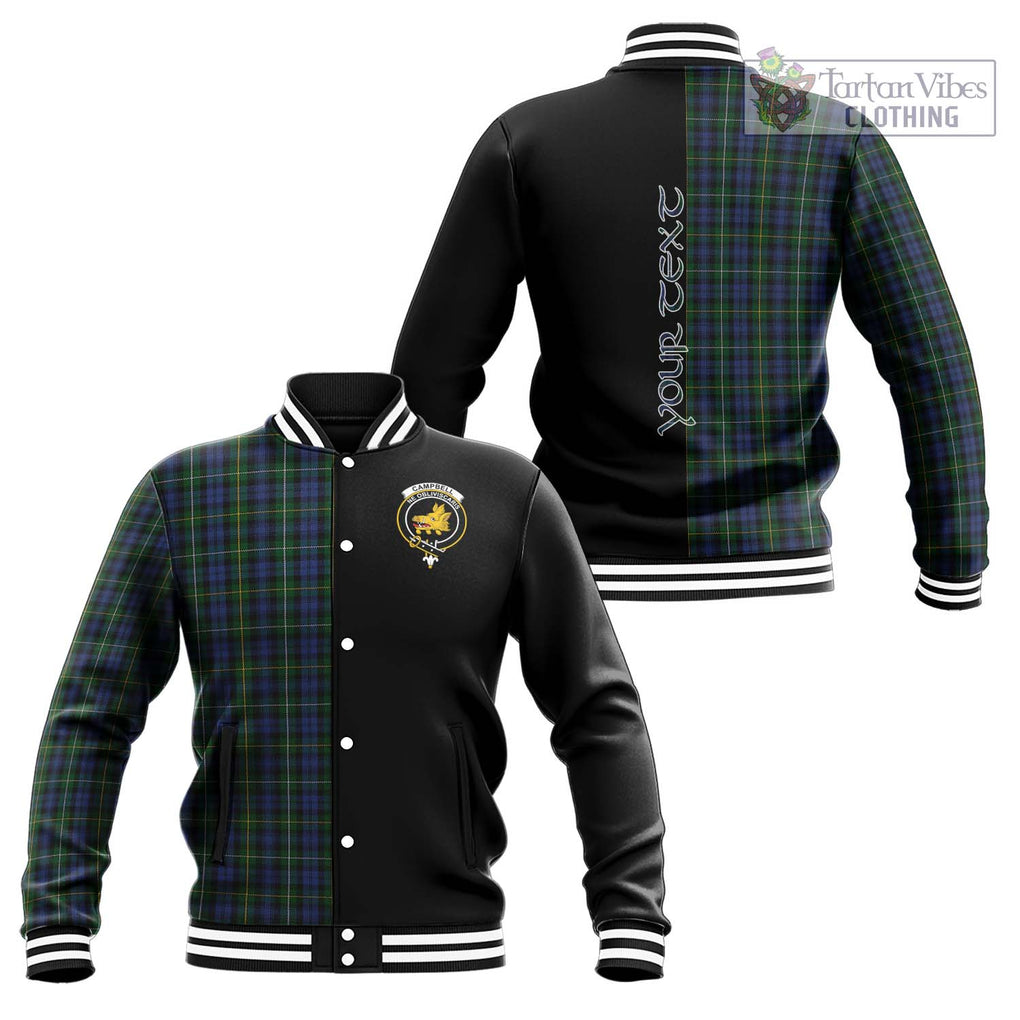 Campbell of Argyll 01 Tartan Baseball Jacket with Family Crest and Half Of Me Style Unisex - Tartanvibesclothing Shop