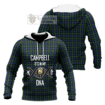 Campbell of Argyll 01 Tartan Knitted Hoodie with Family Crest DNA In Me Style