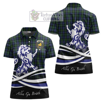 Campbell of Argyll 01 Tartan Women's Polo Shirt with Alba Gu Brath Regal Lion Emblem