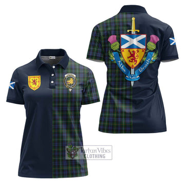 Campbell of Argyll 01 Tartan Women's Polo Shirt Alba with Scottish Lion Royal Arm Half Style