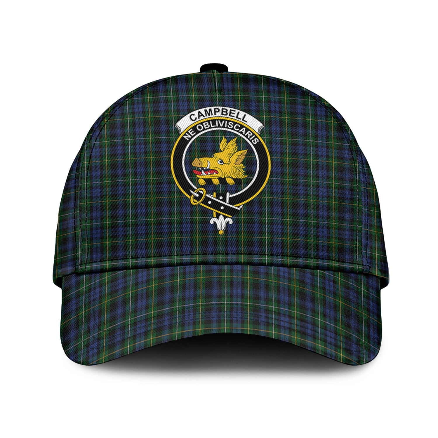 Campbell of Argyll #01 Tartan Classic Cap with Family Crest Classic Cap Universal Fit - Tartan Vibes Clothing