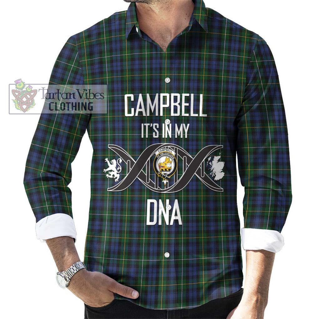 Campbell of Argyll 01 Tartan Long Sleeve Button Shirt with Family Crest DNA In Me Style Men's Shirt S - Tartanvibesclothing Shop