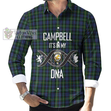 Campbell of Argyll 01 Tartan Long Sleeve Button Shirt with Family Crest DNA In Me Style