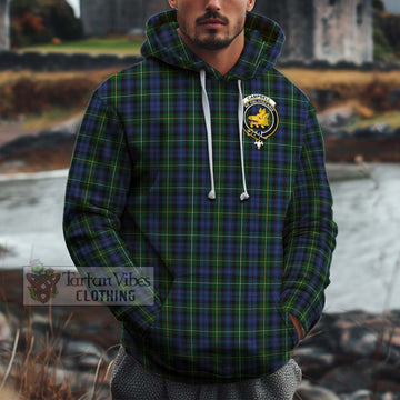 Campbell of Argyll 01 Tartan Cotton Hoodie with Family Crest