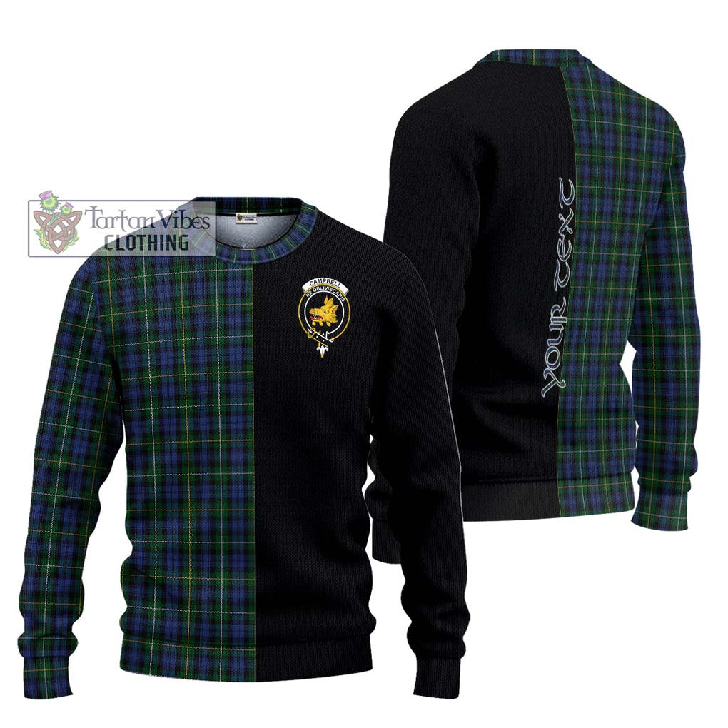 Campbell of Argyll 01 Tartan Knitted Sweater with Family Crest and Half Of Me Style Unisex - Tartanvibesclothing Shop