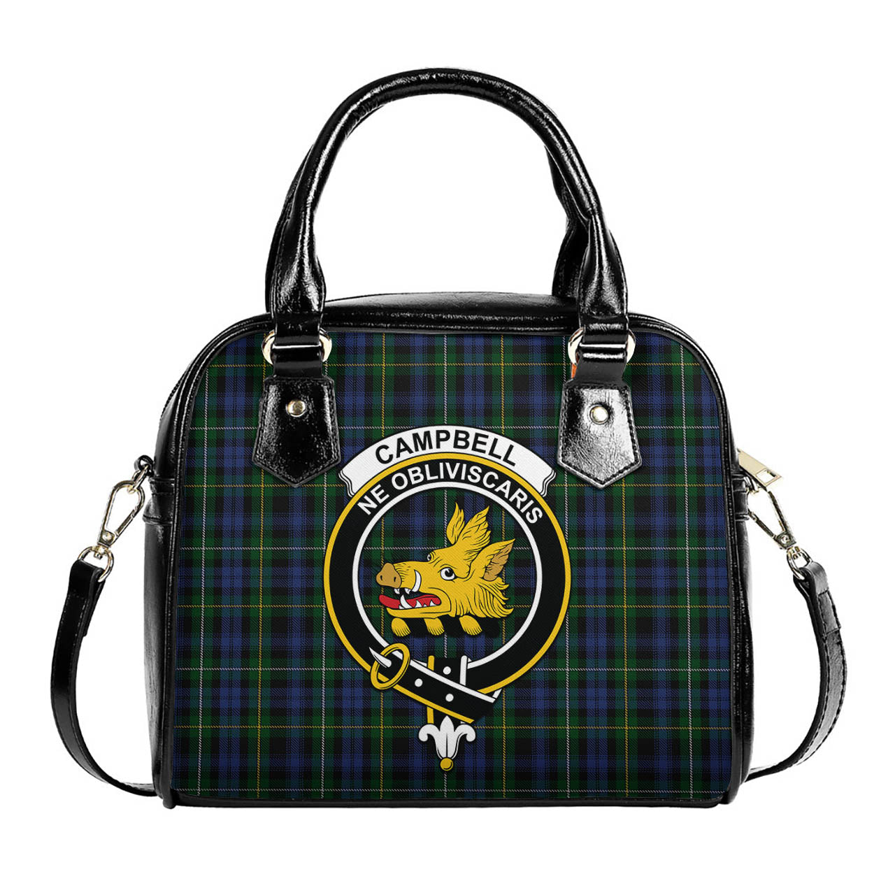 Campbell of Argyll #01 Tartan Shoulder Handbags with Family Crest One Size 6*25*22 cm - Tartanvibesclothing Shop