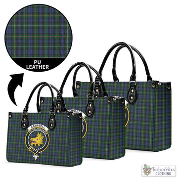 Campbell of Argyll #01 Tartan Luxury Leather Handbags with Family Crest