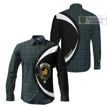 Campbell of Argyll 01 Tartan Long Sleeve Button Up with Family Crest Circle Style