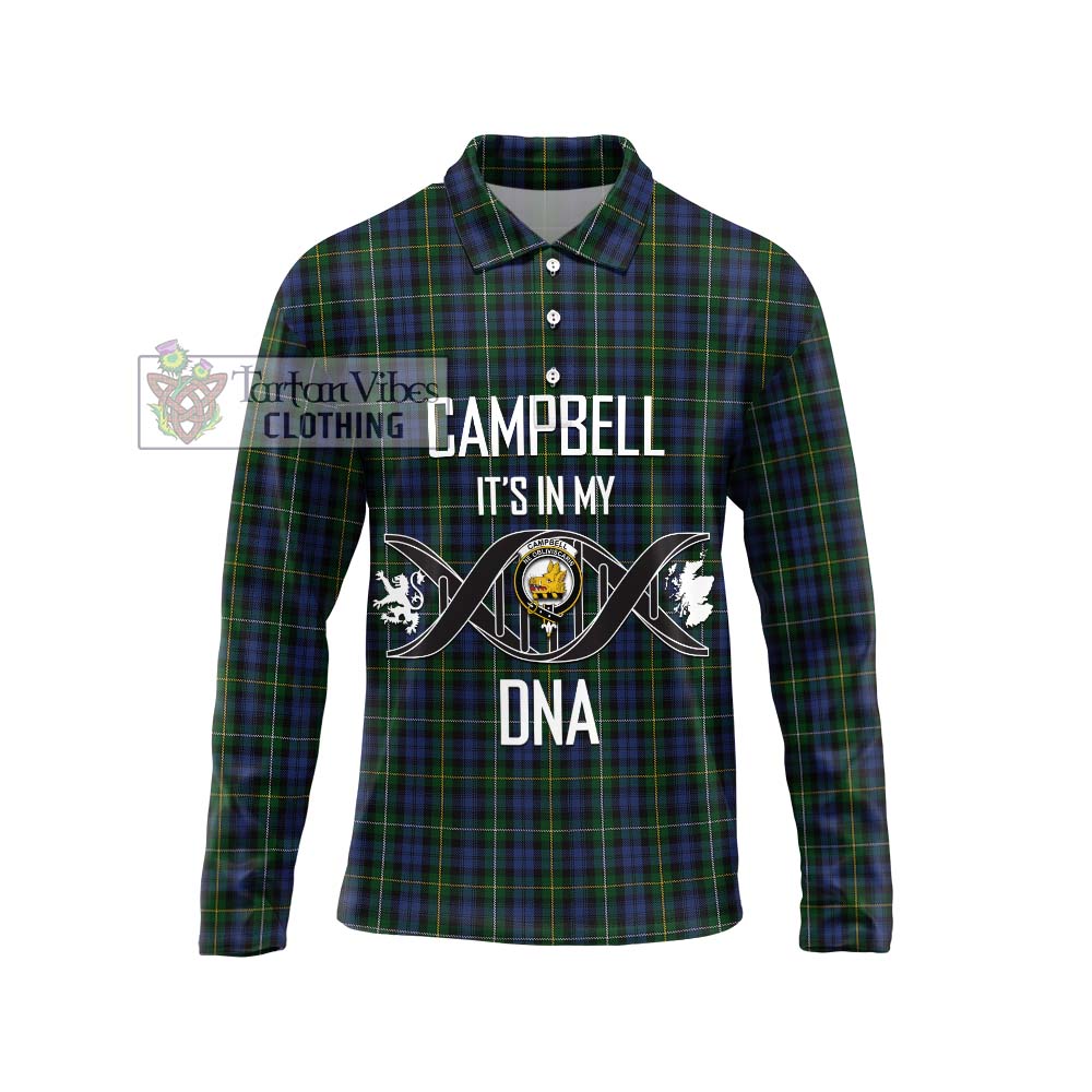 Campbell of Argyll 01 Tartan Long Sleeve Polo Shirt with Family Crest DNA In Me Style Unisex - Tartanvibesclothing Shop