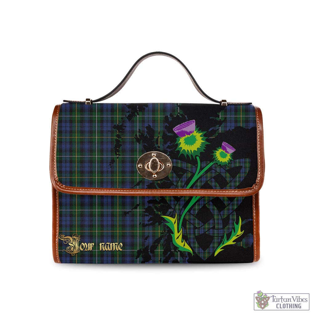 Tartan Vibes Clothing Campbell of Argyll #01 Tartan Waterproof Canvas Bag with Scotland Map and Thistle Celtic Accents