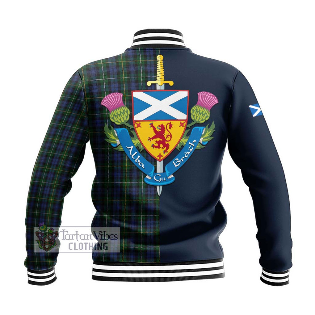 Tartan Vibes Clothing Campbell of Argyll 01 Tartan Baseball Jacket with Scottish Lion Royal Arm Half Style